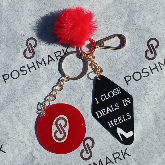 Custom QR Closet Code Keyring Poshmark Upcycled QR Code Bag Charm Keyring - Picture 2 of 3